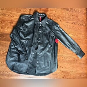 NWT SPANX Leather-Like Shacket - L